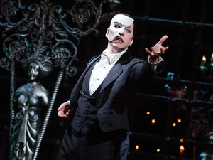 The Phantom in the Webber-Musical Broadway production portrayed by Ben Crawford.