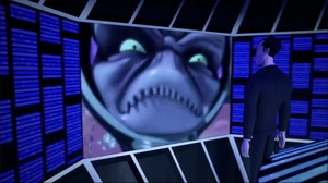 Kraang Prime calling the Kraang base in the Hudson River in "Plan 10".