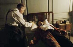 Norton as he is about to be executed by Poirot