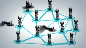 The Fold's highly adaptive network via repeater towers.