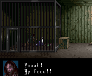 Simon attacking Jennifer (if she does not give him the ham).