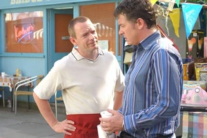 Ian Beale arguing with local resident Alfie Moon.