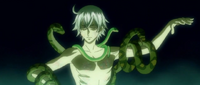 Snake dances with his snakes.