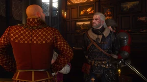 Horst throwing Geralt out.
