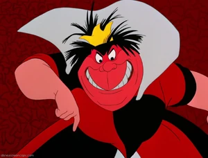 The Queen of Hearts' raging breakdown.