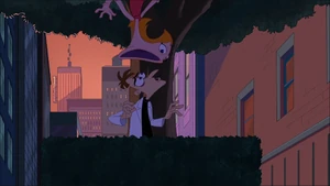 Beatrice tackles Heinz Doofenshmirtz.