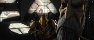 The Count tells Eval that he will perhaps put Hardeen in charge, with Moralo stating Dooku promised him the lead role.