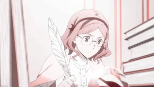 LouisaStartled.gif (1.19 MB) Louisa's response to Francis barging in while she was working.