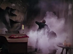 Claudin is buried under rocks and rubble after his hideout's ceiling collapses.