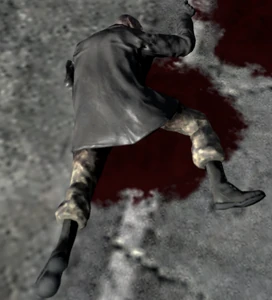 Zakhaev's dead body after being shot and killed by "Soap" MacTavish.