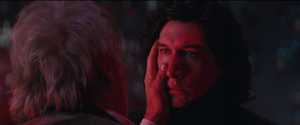 Han Solo touching Kylo's face as he dies.