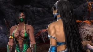 Jade obeying her orders about keeping an eye on Princess Kitana.