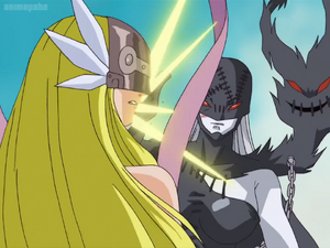 LadyDevimon slaps Angewomon again