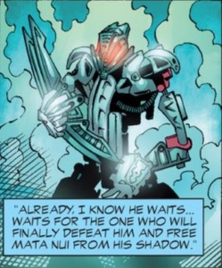 Makuta Teridax, as he appears in the comics.