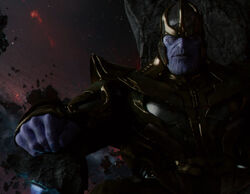 Thanos arguing with Ronan.