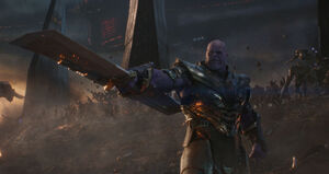 Thanos leads his forces to invade and ravage Earth.