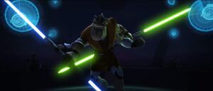 Badass pong krell.jpg (24 KB) Krell igniting his lightsabers.