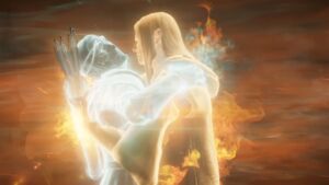 Celebrimbor being forcingly merged by Sauron together.