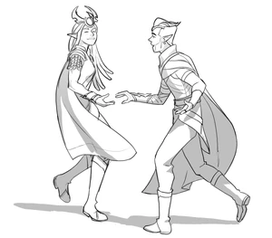 Karim and Janai dancing.