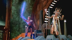 He-Man challenges Skeletor for the fate of the Universe.