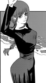 Makima's beauty represented in her wearing a black dress.