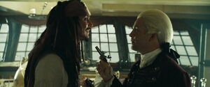 Beckett making a deal with Jack Sparrow.