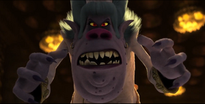 Chef's evil stare,as she blames Bridget for eating the Trolls.