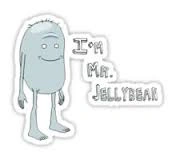 A sticker featuring King Jellybean's catchphrase.