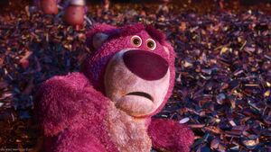 Lotso sees the incinerator in great fear, thinking that he will die...