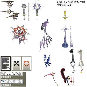 The weapons of the Organization XIII.