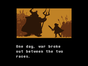 Asgore in the intro of Undertale.