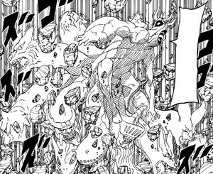 Kaguya reverts to her Ten-Tailed Beast form.