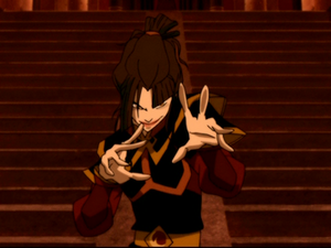 Insane Azula before her Agni Kai against Zuko.