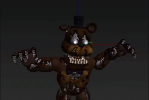 NightmareFreddyVRJump.gif (1.08 MB) A behind-the-scenes animation of Nightmare Freddy jumpscaring the player, animated.