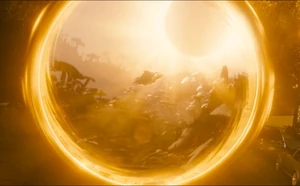 Dr. Robotnik screaming in defeat as he is banished to the Mushroom Planet