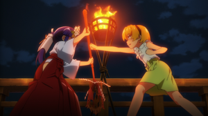 Sotsu ep14 festival.png (515 KB) Satoko's punch is blocked by Rika's staff.