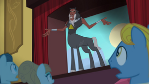 Tirek revealing himself to the ponies.