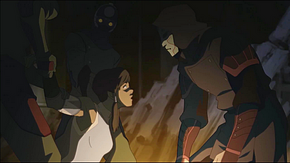 Amon threatening Korra