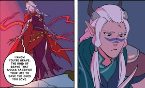 Kim'dael taunting Runaan.