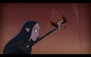 Lilith grabbing and taking Owlbert.