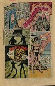 Nuclear Man's Birth as depicted in the comic adaptation