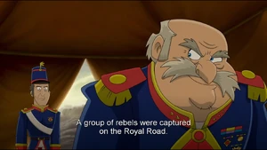 Torreblanca listening to the news that Zubieta gives him about the capture of the insurgents on the royal road.