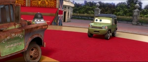 Axlerod realizing in horror that Mater is onto him.