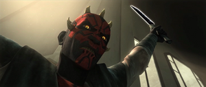 Maul claims the Darksaber and leadership of Death Watch.