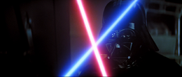 Darth Vader confronts Luke in a different corridor.