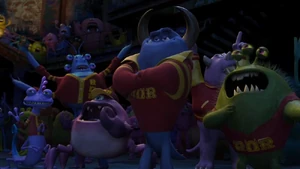 Randall on the left in the Scare Games.