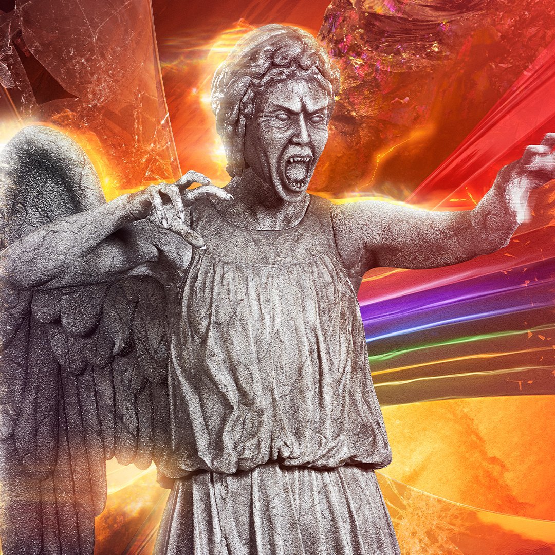 old weeping angel statue