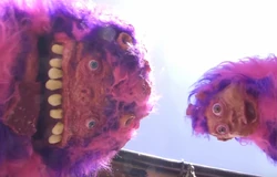 Mr. Spatula Lipstick Face and His son, Mr. Pancake Shovel Lipstick Face.