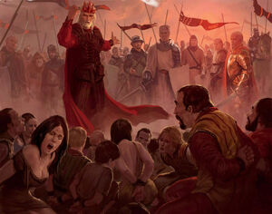 Aerys, executing people, in the aftermath of the Defiance of Duskendale.