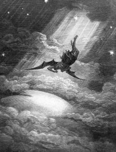 The Devil being cast out of Heaven in Paradise Lost.